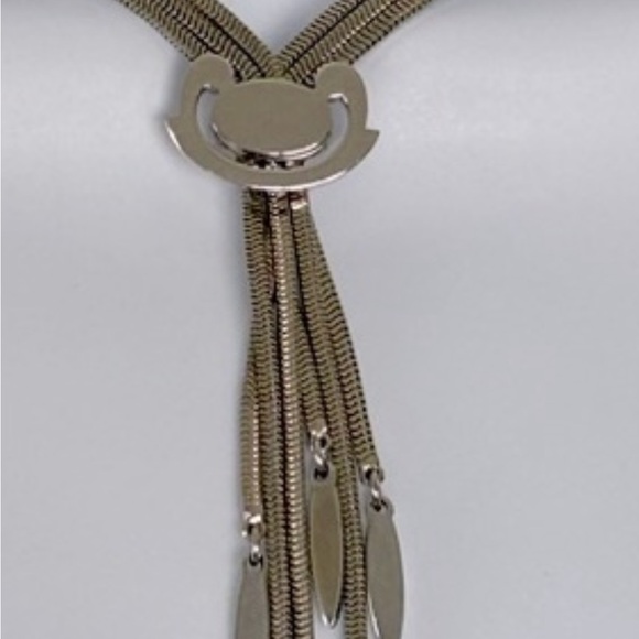 Monet Silver Native American Style Bolo Choker Necklace with Tassels - Picture 4 of 4